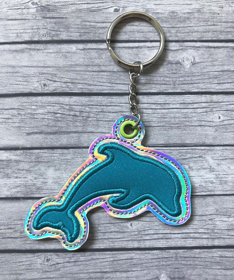 Dolphin Applique Fobs - DIGITAL Embroidery DESIGN