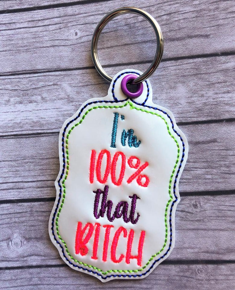 Mature 100 Percent Fobs -DIGITAL Embroidery DESIGN
