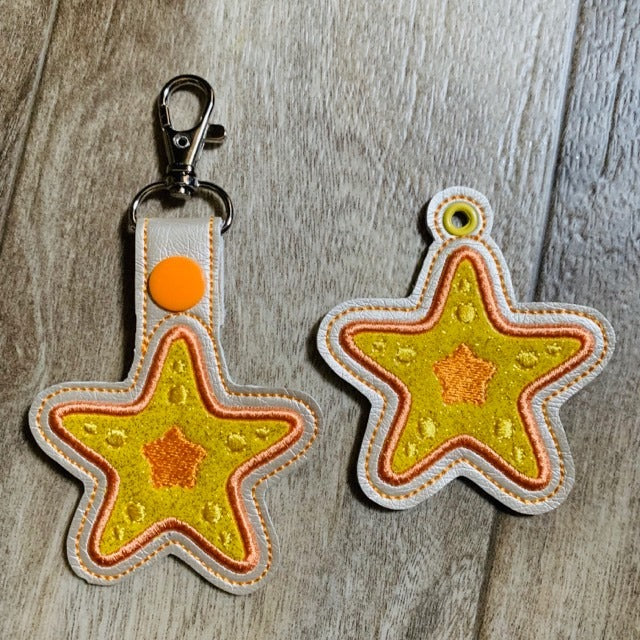 Starfish Applique Fobs - DIGITAL Embroidery DESIGN