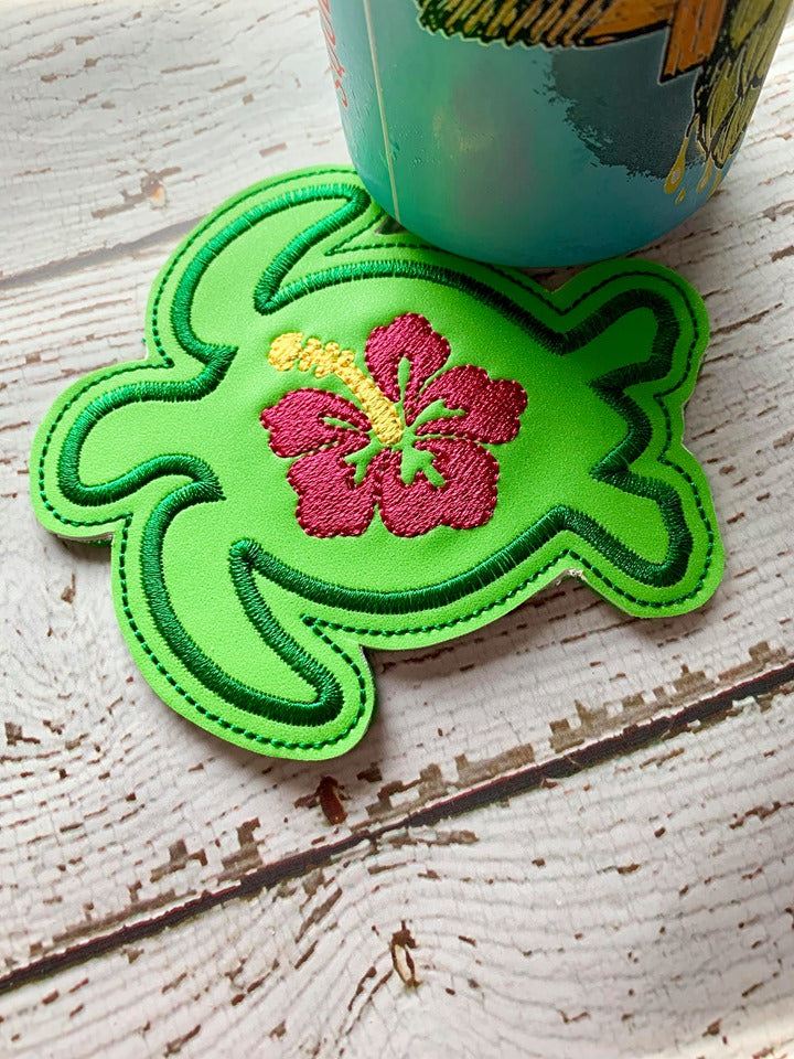 Sea Turtle Coaster 4x4 - DIGITAL Embroidery DESIGN