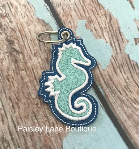 Seahorse Applique Fobs - DIGITAL Embroidery DESIGN