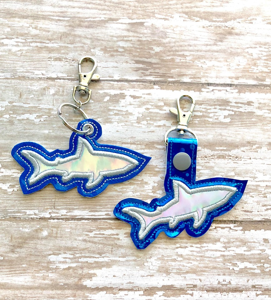 Shark Applique Fobs - DIGITAL Embroidery DESIGN