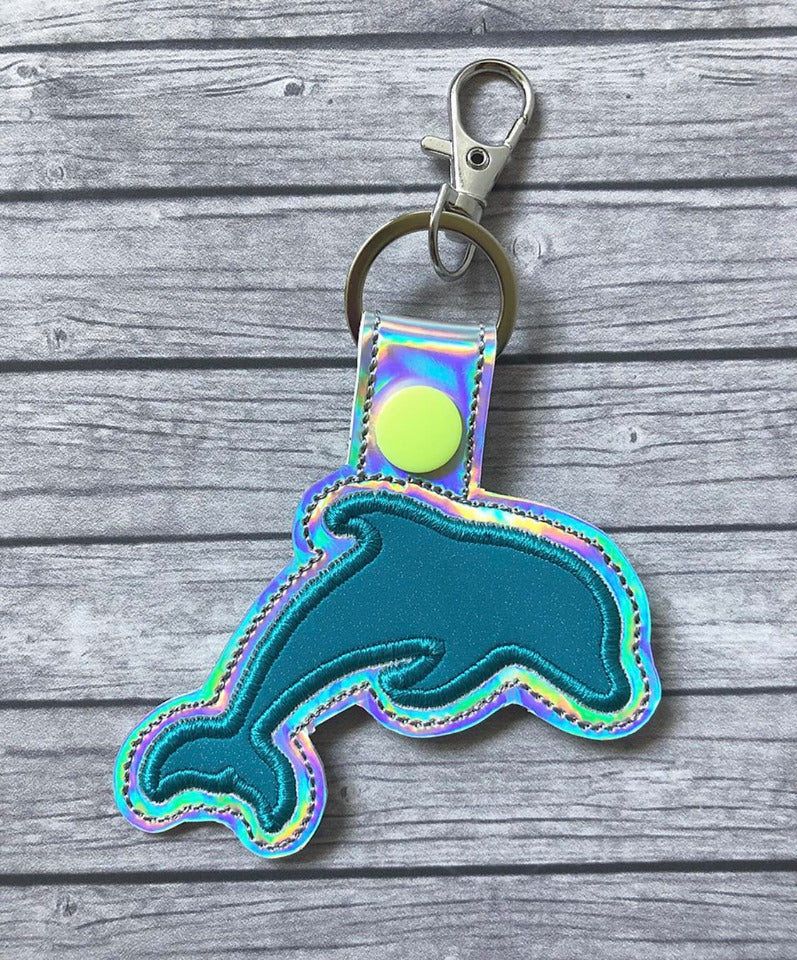 Dolphin Applique Fobs - DIGITAL Embroidery DESIGN