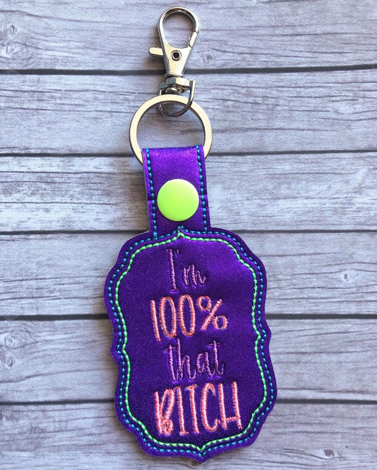 Mature 100 Percent Fobs -DIGITAL Embroidery DESIGN