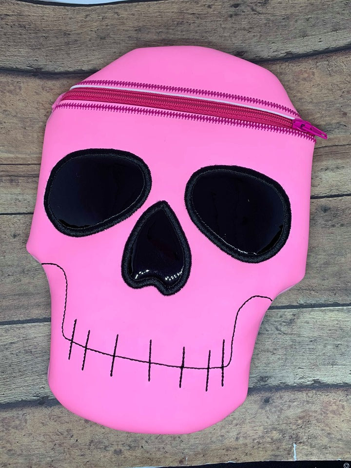 Skull Zipper Bag - 4 sizes - Digital Embroidery Design