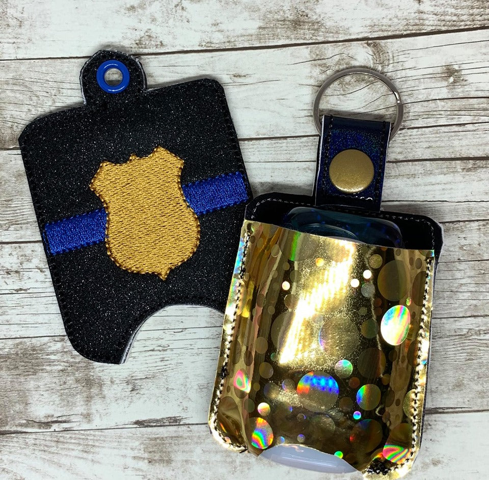 Blue Line Shield Sanitizer Holder - DIGITAL Embroidery DESIGN