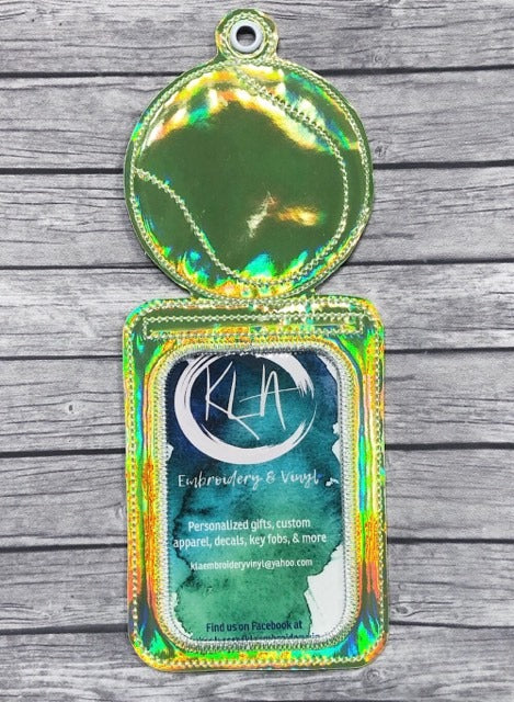 Tennis ID Holder luggage Tag 5x7 only - Digital Embroidery Design