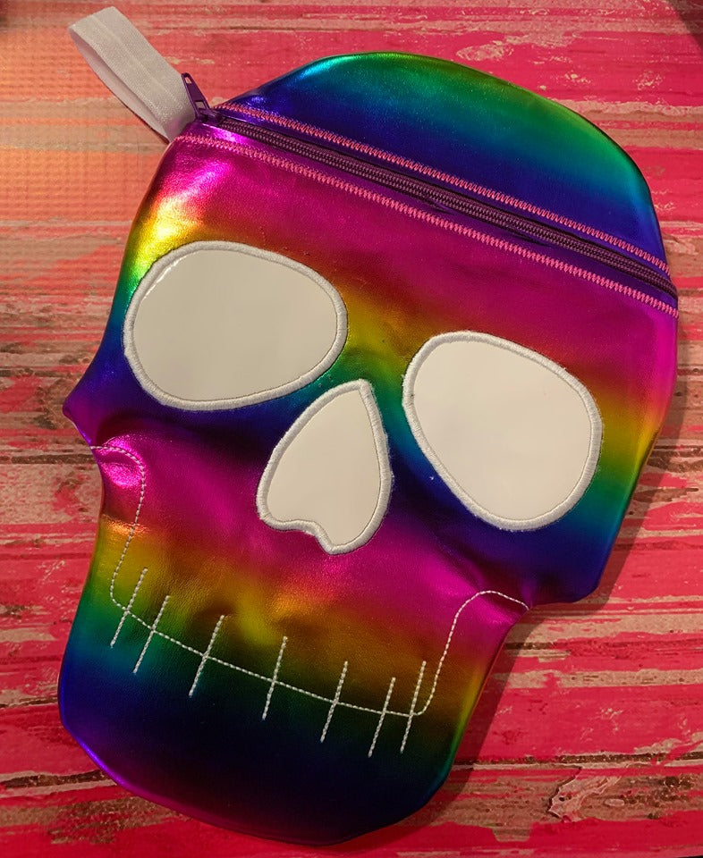Skull Zipper Bag - 4 sizes - Digital Embroidery Design