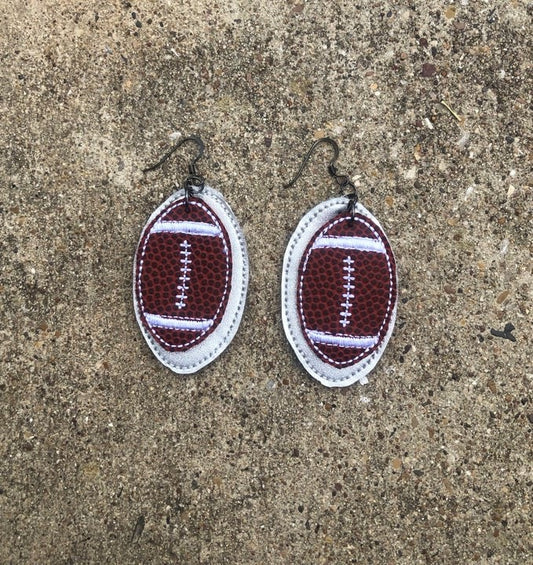 Football Layered Earrings - 3 sizes - Digital Embroidery Design