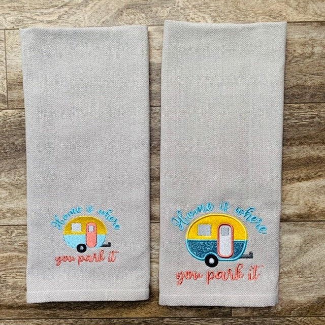 Home is Where You Park it 4x4 and 5x7 - Digital Embroidery Design