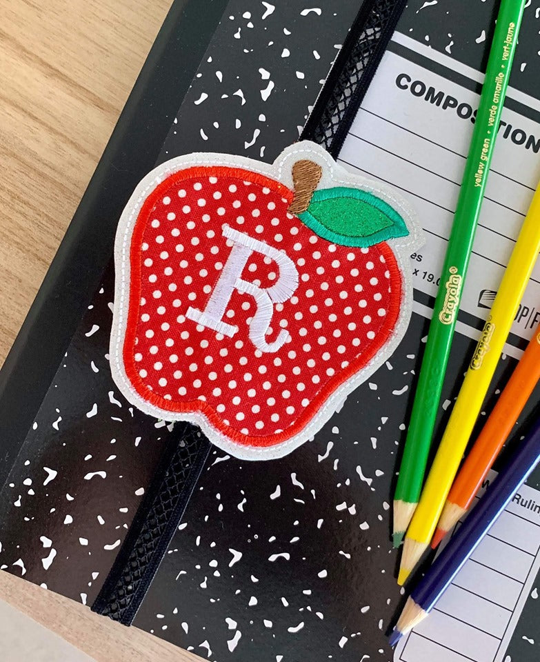 Apple Applique - Book Band - Digital Embroidery Design
