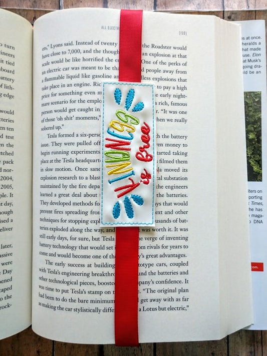 Kindness is free book Band - Digital Embroidery Design