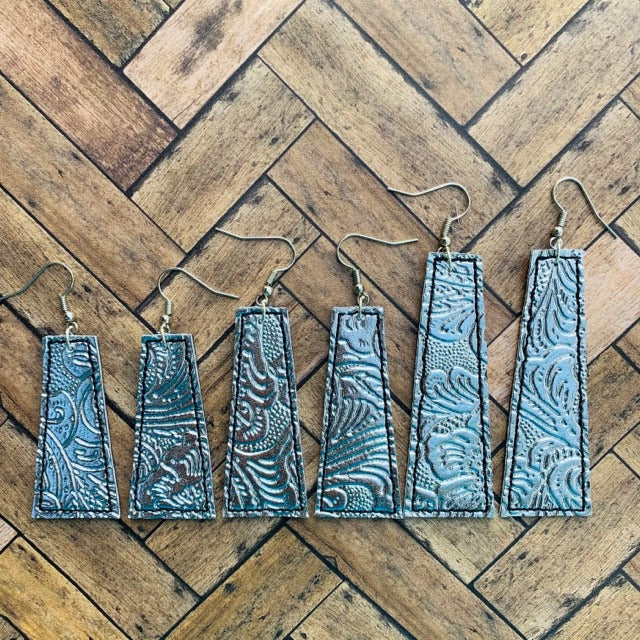 Trapezoid Earrings - 3 sizes - Digital Embroidery Design