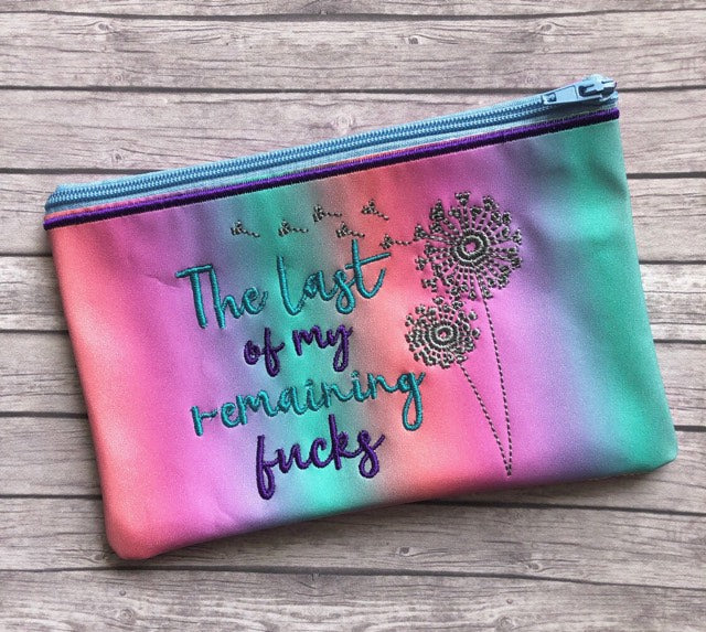 Mature Remaining Zipper Bag - 3 sizes - Digital Embroidery Design