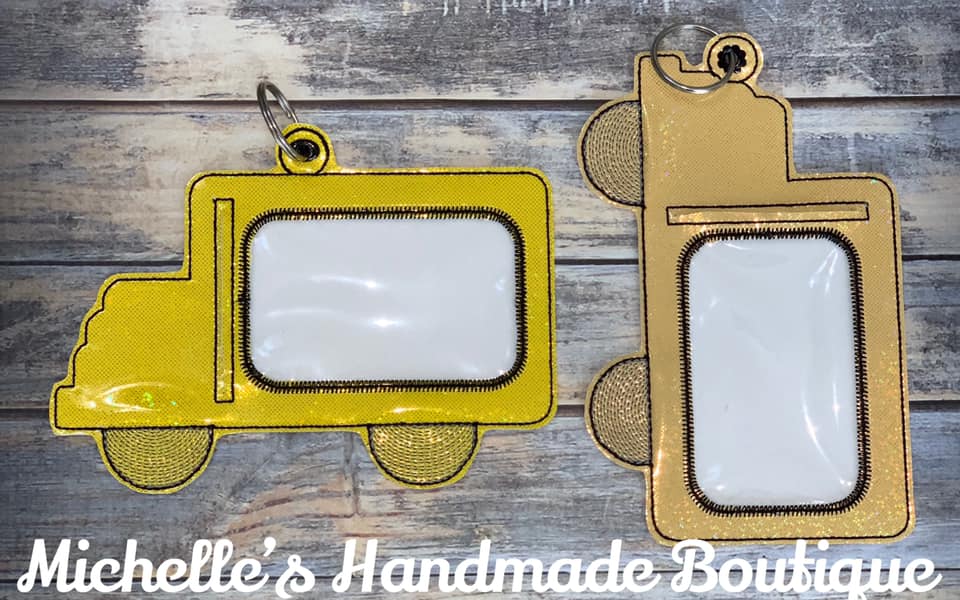 School Bus ID Holder 5x7 only - Digital Embroidery Design