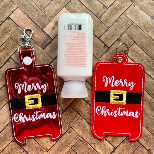 Merry Christmas Santa Belt Lotion Holder 5x7 included- DIGITAL Embroidery DESIGN