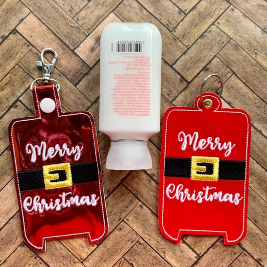 Merry Christmas Santa Belt Lotion Holder 5x7 included- DIGITAL Embroidery DESIGN