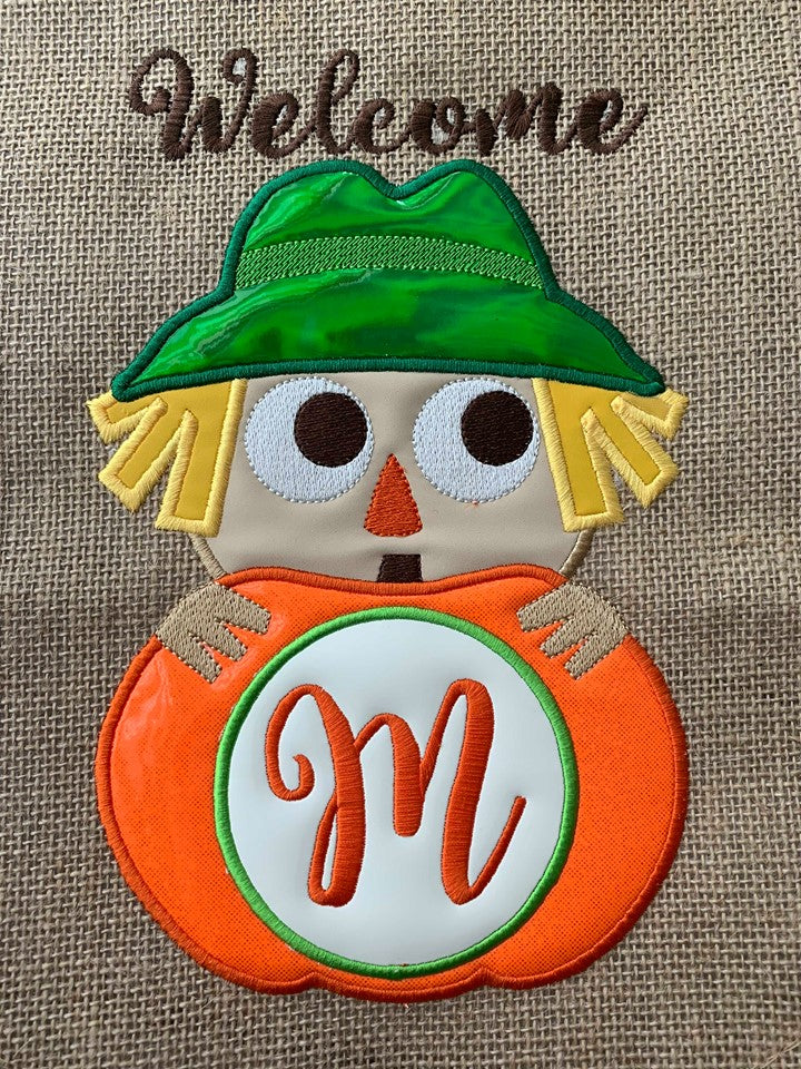 Scarecrow Monogram Applique - 3 Sizes - DIGITAL Embroidery Design