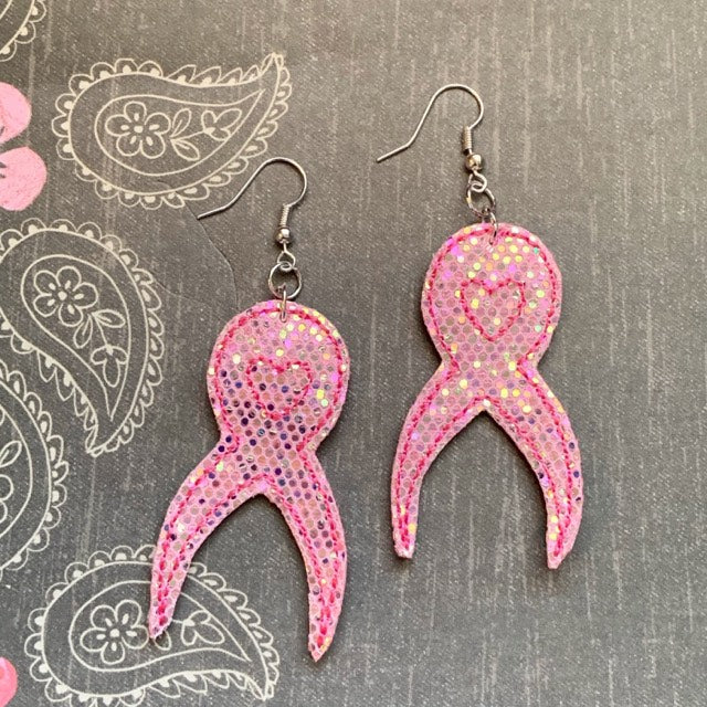 Heart awareness ribbon Felties - 3 sizes- Digital Embroidery Design