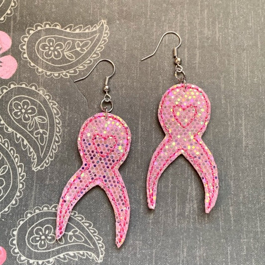 Heart awareness ribbon Felties - 3 sizes- Digital Embroidery Design