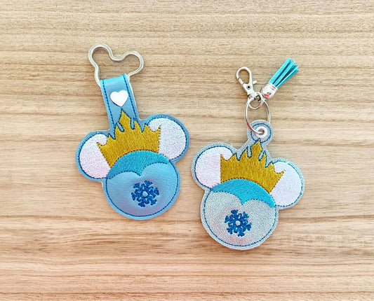 Ice Queen Mouse Fobs -  DIGITAL Embroidery DESIGN