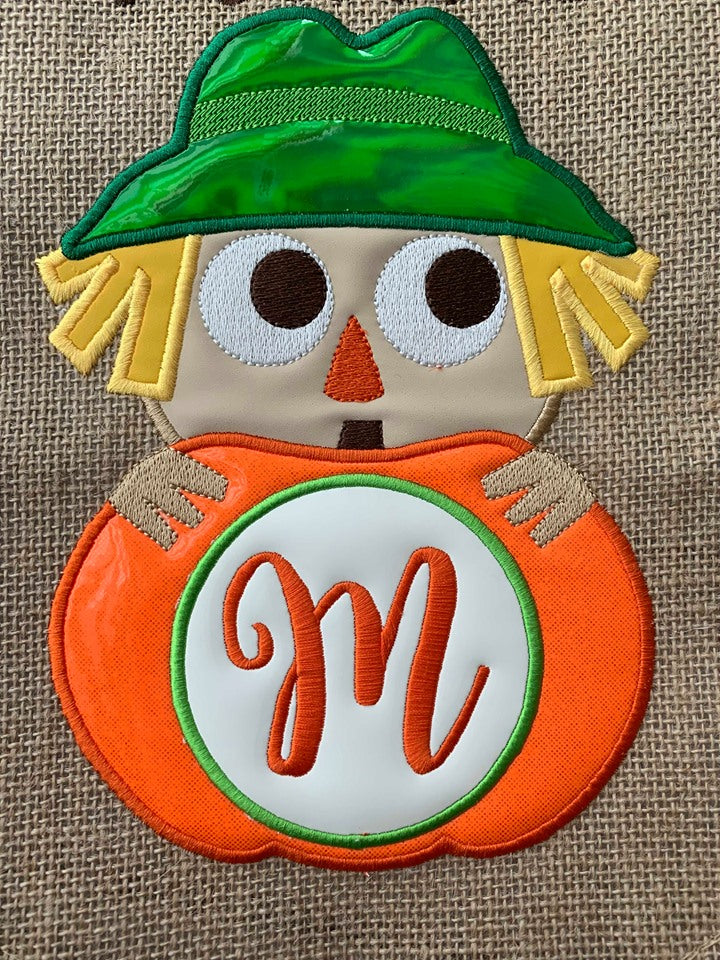 Scarecrow Monogram Applique - 3 Sizes - DIGITAL Embroidery Design