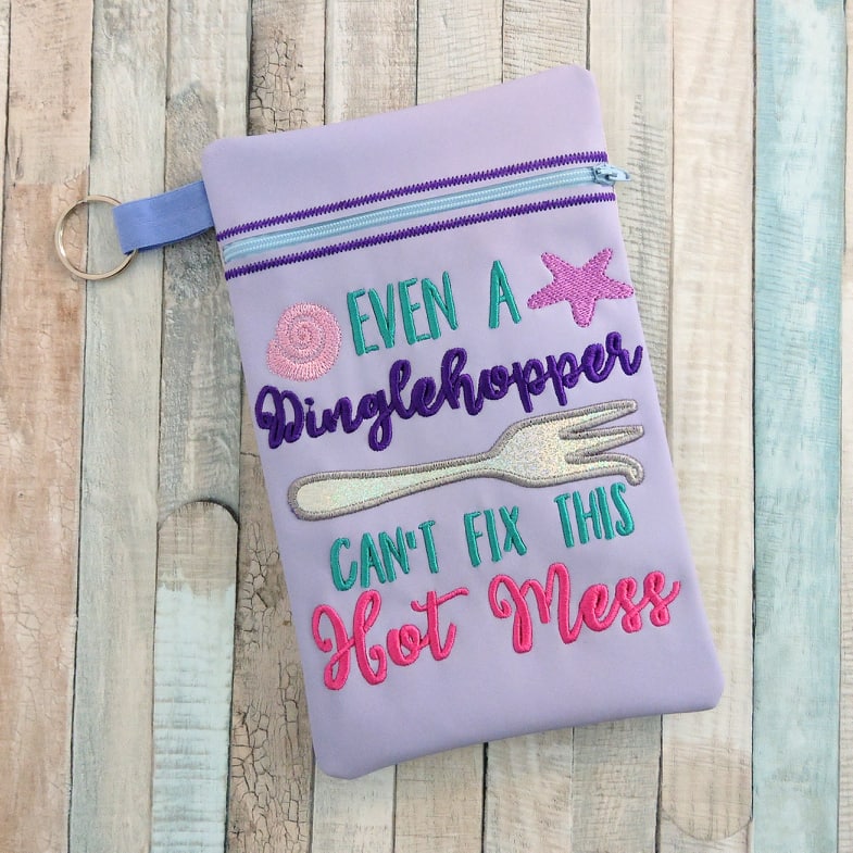 ITH - Even A Dinglehopper Can't Fix this Hot Mess Zipper Bag 5x7 & 6x10 - Digital Embroidery Design