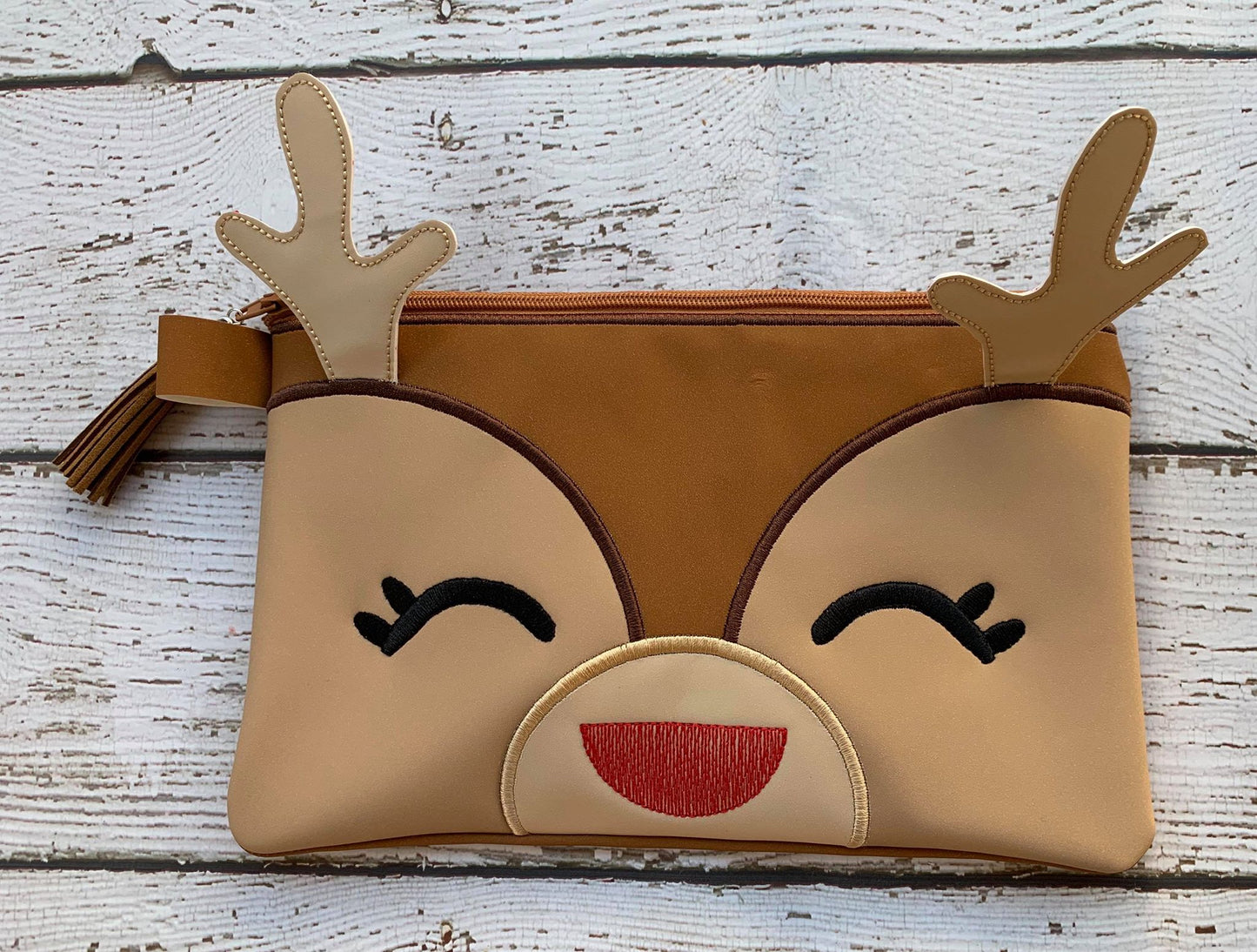 3D Girl Reindeer Zipper Bag - 3 Sizes - Digital Embroidery Design
