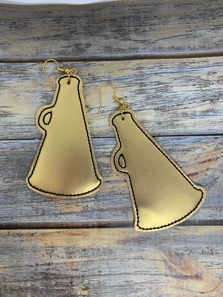 Megaphone Earrings - 3 sizes - Digital Embroidery Design