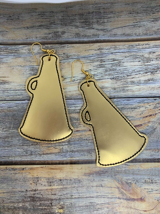 Megaphone Earrings - 3 sizes - Digital Embroidery Design
