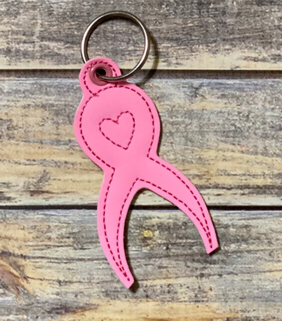 Heart Awareness Ribbon Fobs -  DIGITAL Embroidery DESIGN