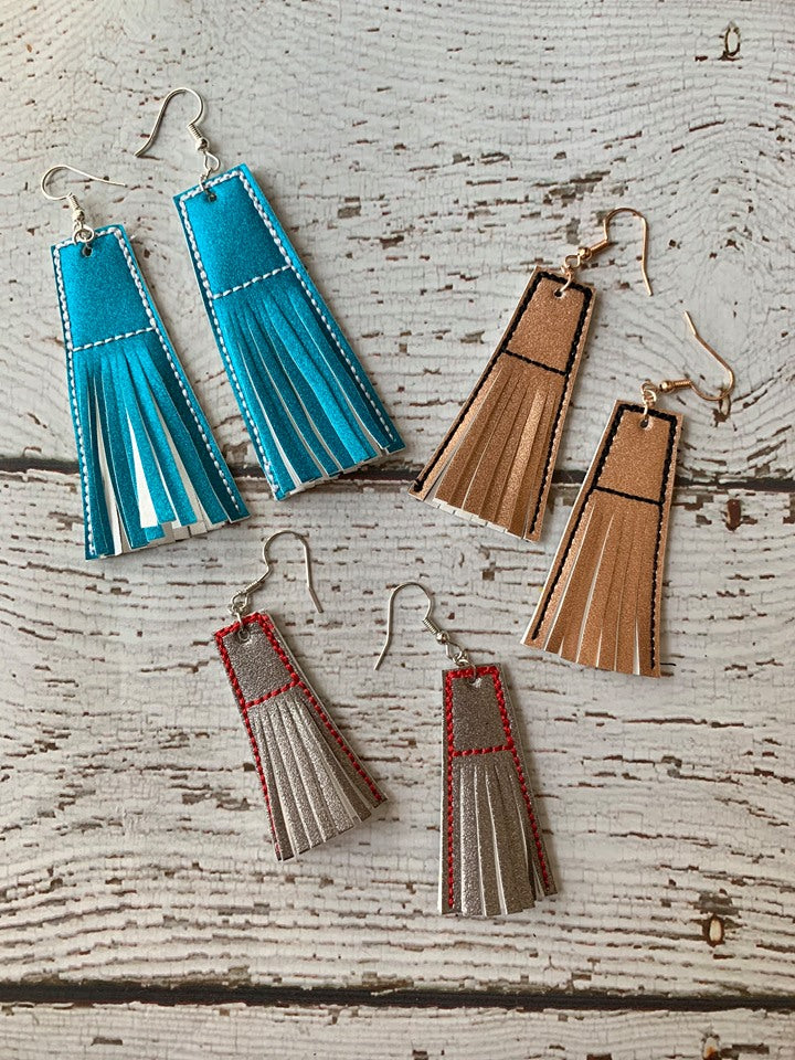 Fringe Earrings - 3 sizes - 4x4 and 5x7 Grouped- Digital Embroidery Design