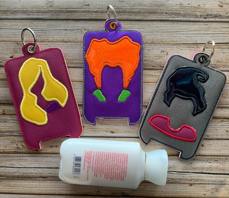 Witch Sisters Applique Lotion Holders - Set of 3 - DIGITAL Embroidery DESIGN