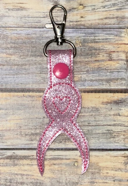 Heart Awareness Ribbon Fobs -  DIGITAL Embroidery DESIGN