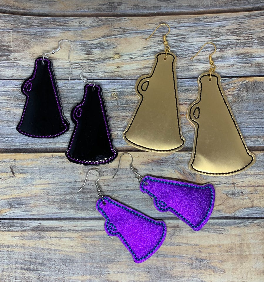 Megaphone Earrings - 3 sizes - Digital Embroidery Design