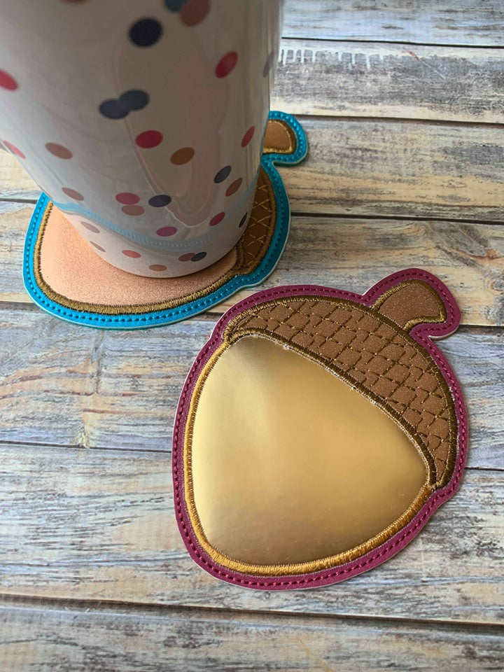 ITH Acorn Coaster 4x4 - DIGITAL Embroidery DESIGN