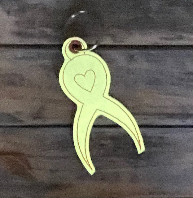 Heart Awareness Ribbon Fobs -  DIGITAL Embroidery DESIGN