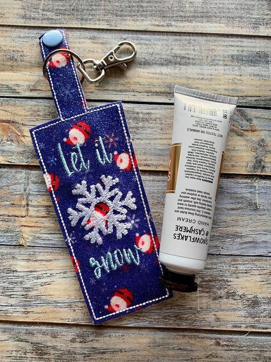 Let it Snow Hand Cream Holder 5x7 - DIGITAL Embroidery DESIGN