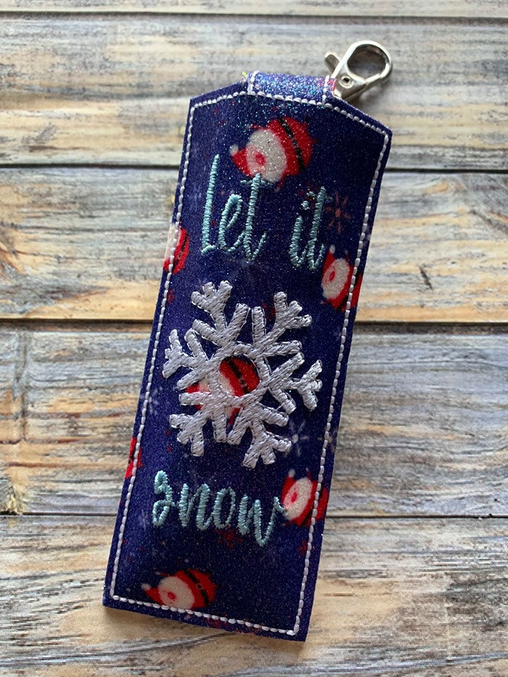 Let it Snow Hand Cream Holder 5x7 - DIGITAL Embroidery DESIGN