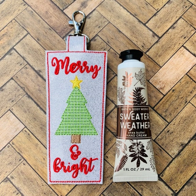 Merry & Bright Hand Cream Holder 5x7 - DIGITAL Embroidery DESIGN