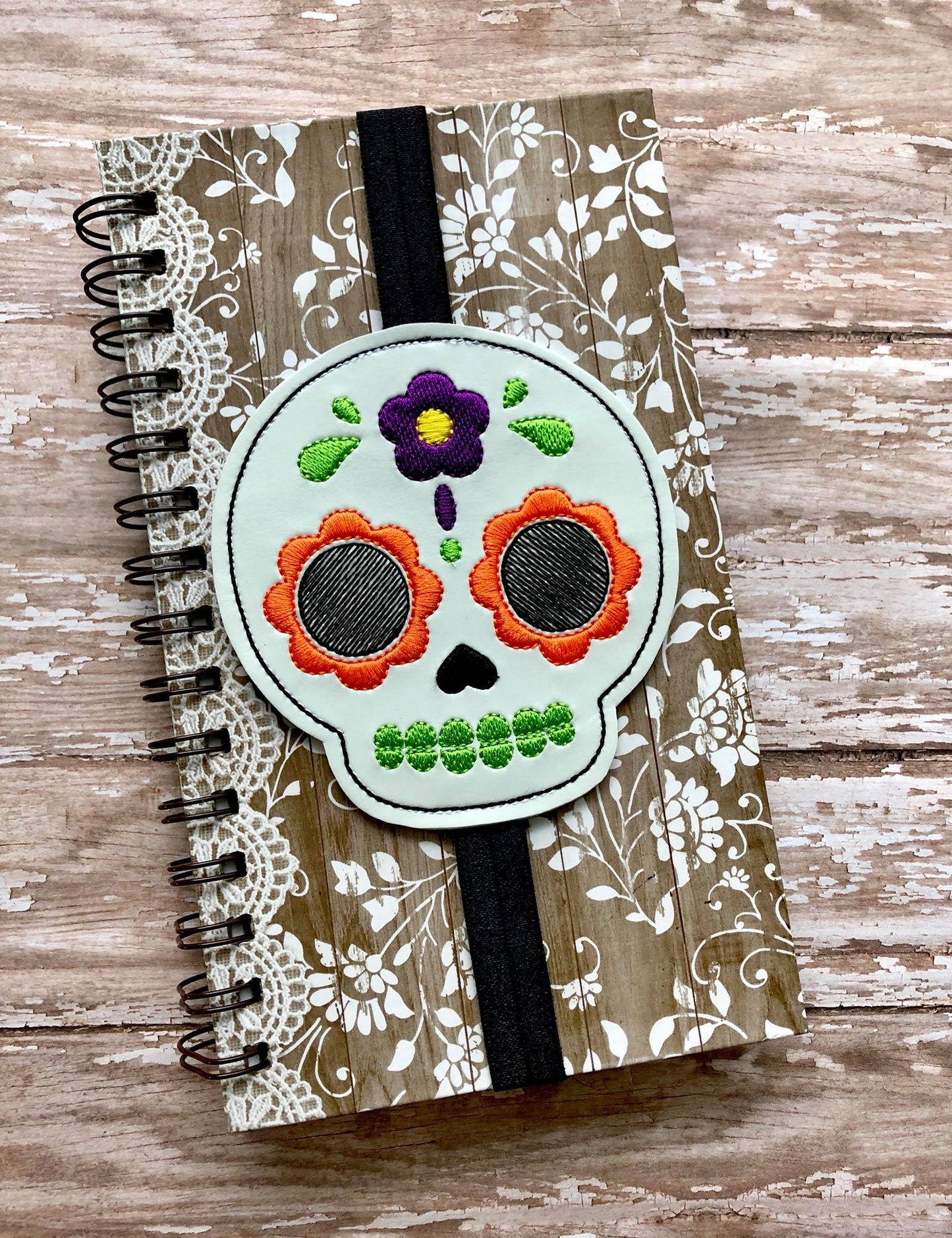 Sugar Skull Book Band - Digital Embroidery Design