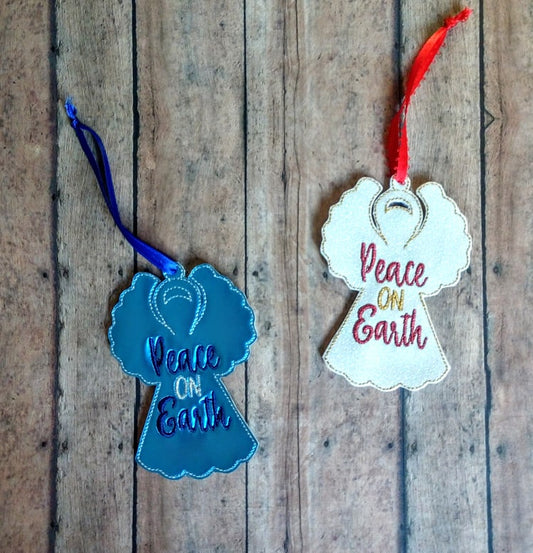 Peace on Earth Angel Ornament - Digital Embroidery Design