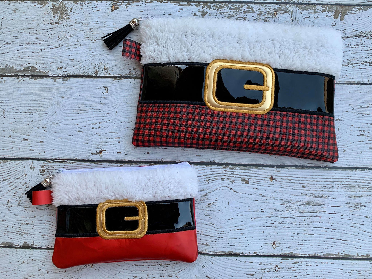 Santa Belt Zipper Bag - 3 Sizes - Digital Embroidery Design