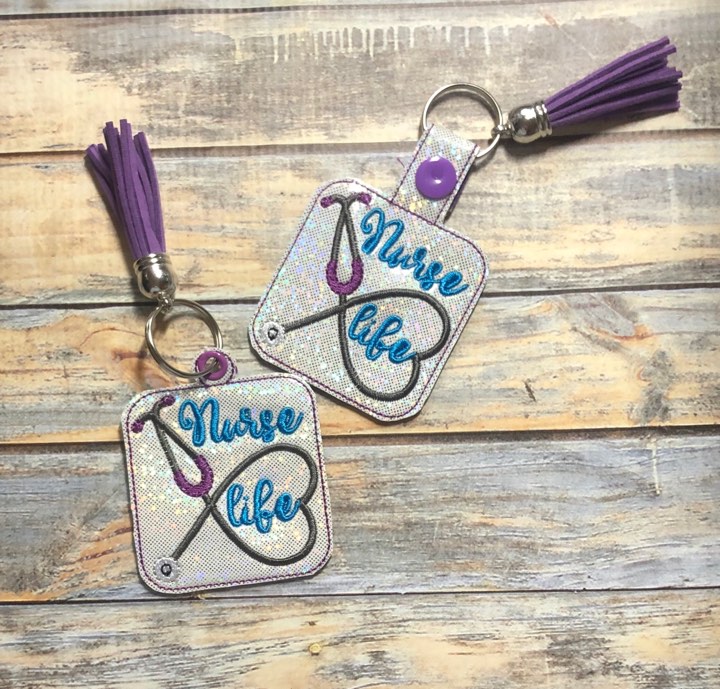 Nurse Life Fobs -  DIGITAL Embroidery DESIGN