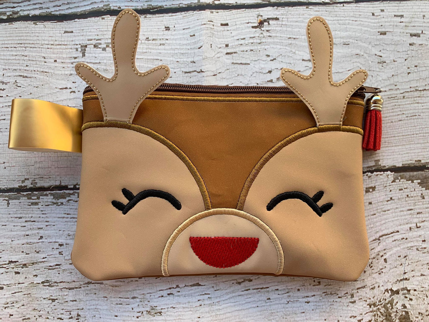 3D Girl Reindeer Zipper Bag - 3 Sizes - Digital Embroidery Design
