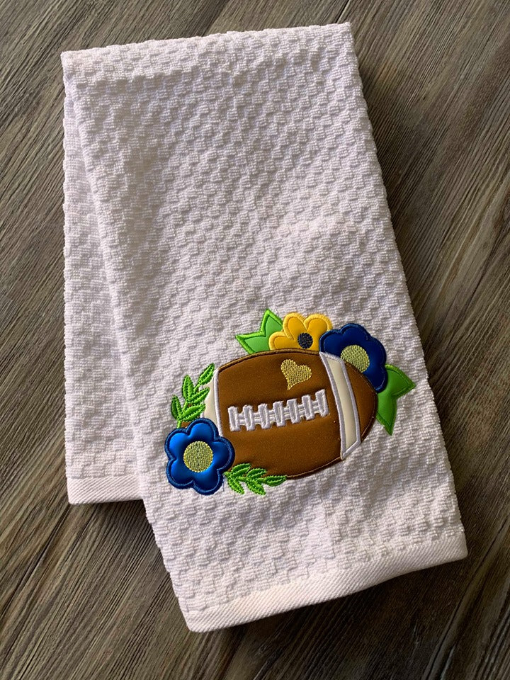Floral Football Applique - 3 Sizes - DIGITAL Embroidery Design