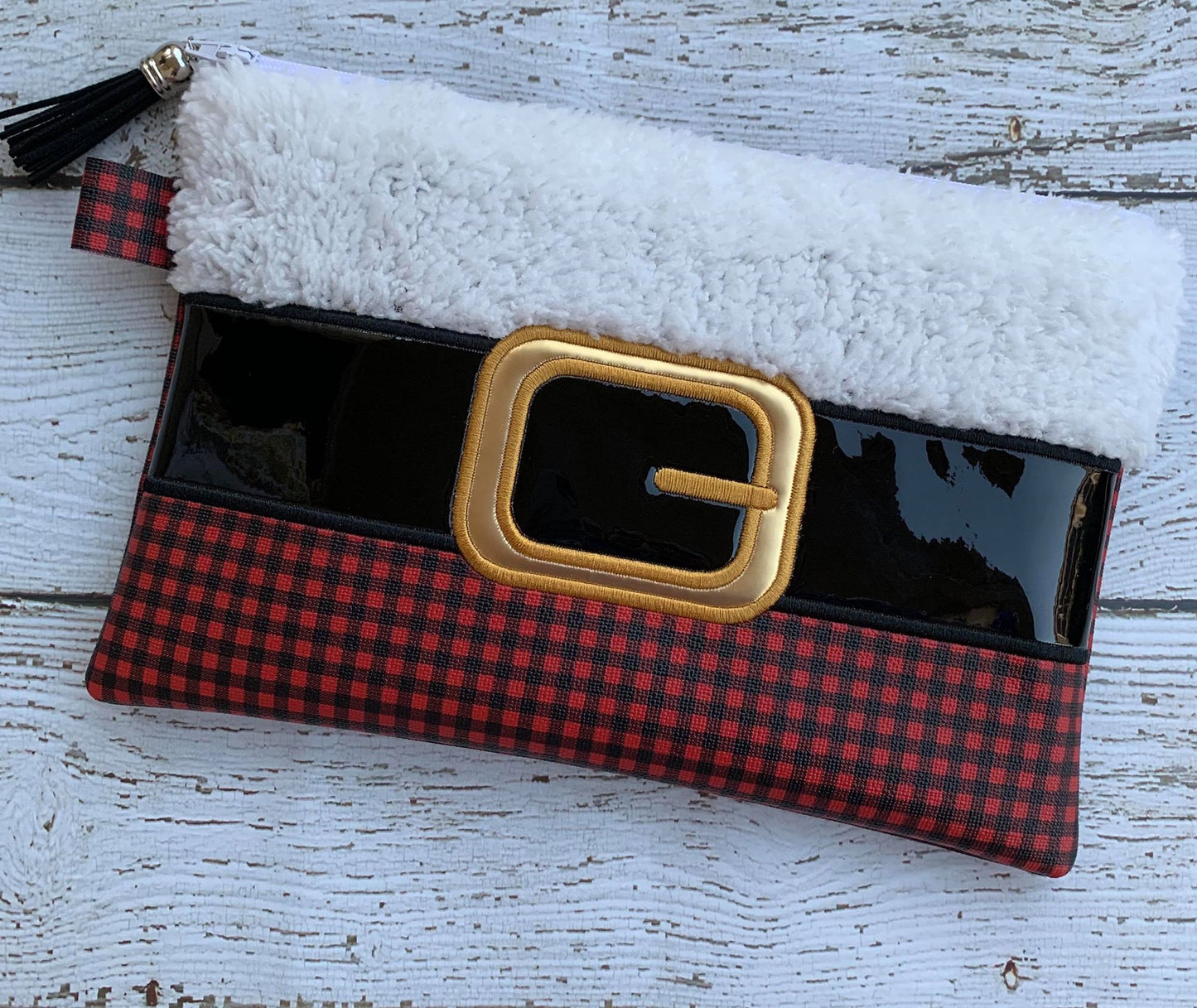Santa Belt Zipper Bag - 3 Sizes - Digital Embroidery Design