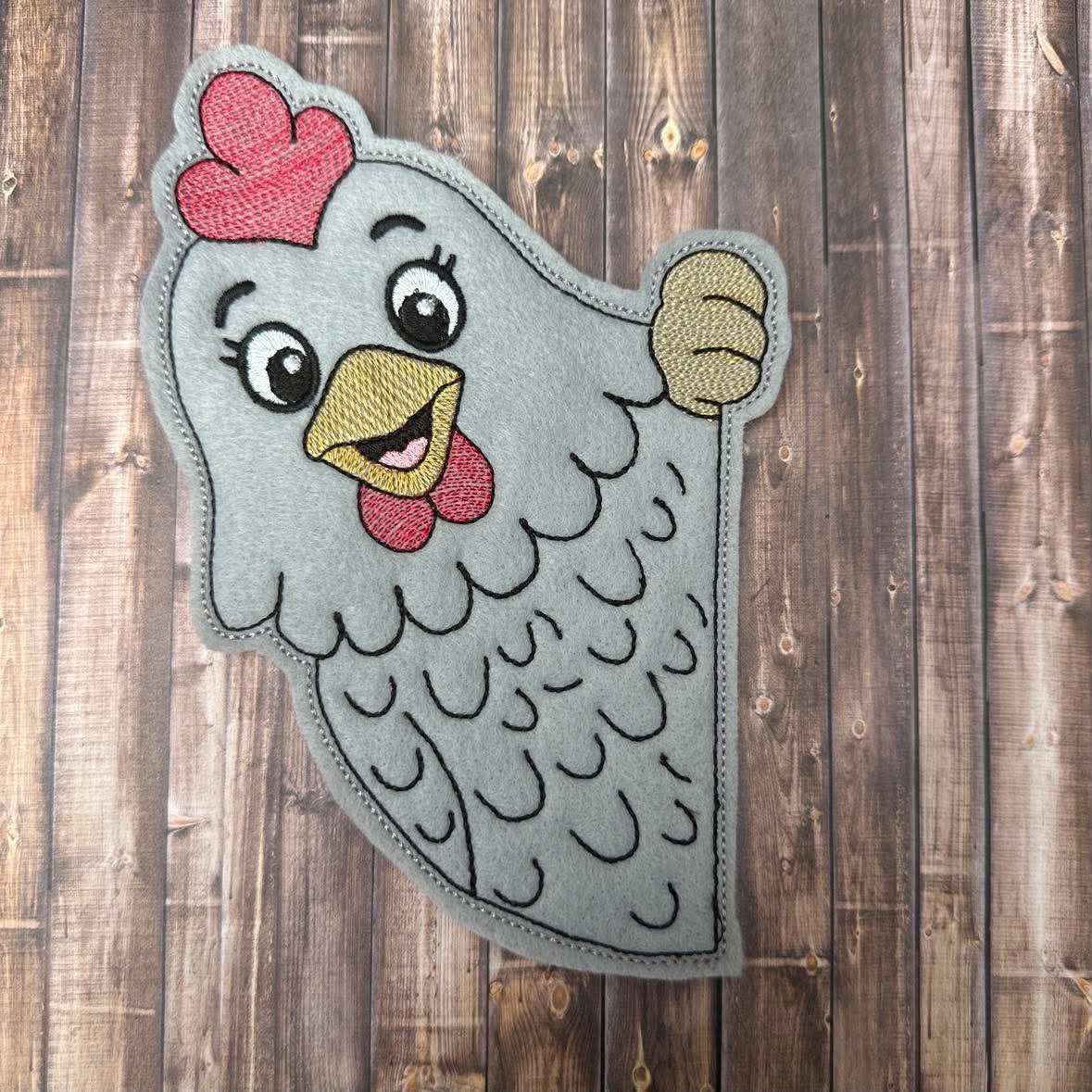 Chicken Door Hugger – 3 Sizes – 5 x 7, 6 x 10 and 8 x 12 DIGITAL Embroidery Design