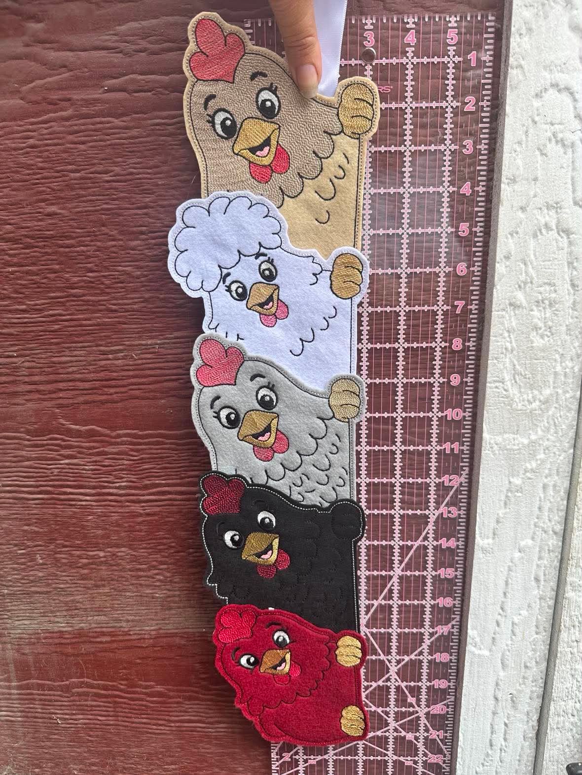 Chicken Door Hugger – 3 Sizes – 5 x 7, 6 x 10 and 8 x 12 DIGITAL Embroidery Design