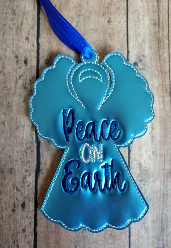 Peace on Earth Angel Ornament - Digital Embroidery Design